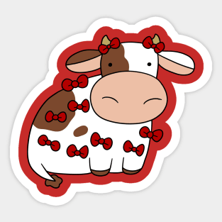 Cow Covered in Bows Sticker